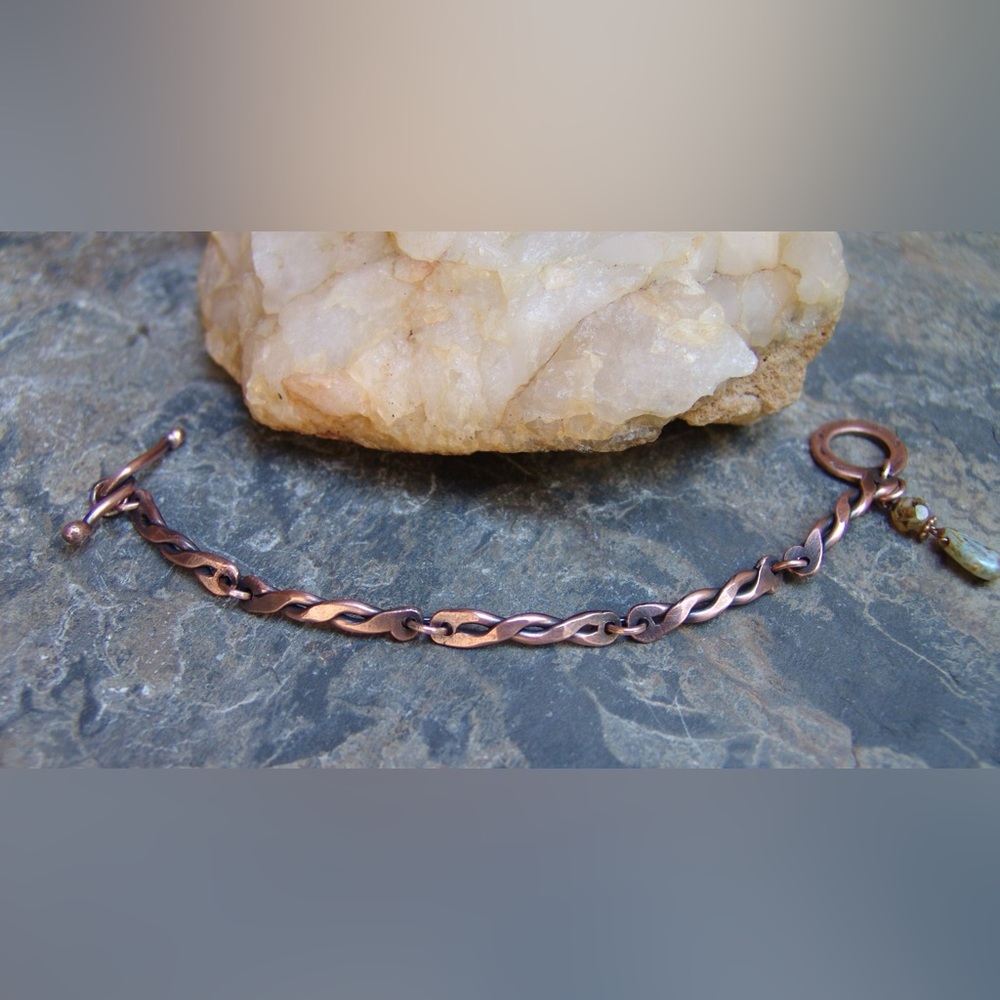 Dainty Handmade Copper Link Bracelet by Sandy Robinson Jewelry